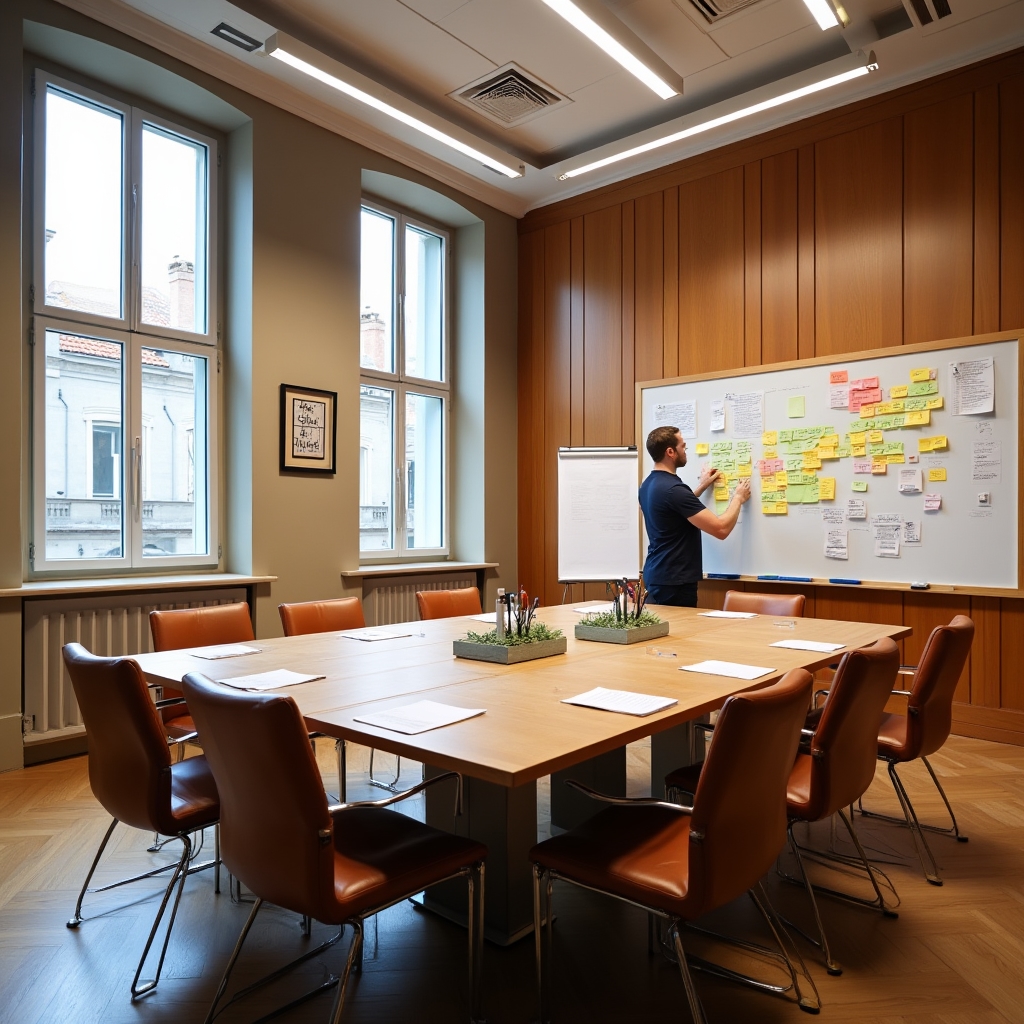 Workshopový prostor v centru Brna připravený pro design thinking